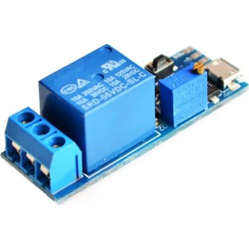 5V-30V Trigger Time delay relay Module with button Switch/Micro USB/Potentiometer ,10A 250VAC/10A 30VDC Delay Time Relay Modules