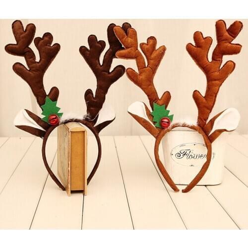 Christmas Big Antler Headband Adult Children Party Decoration Supplies Christmas Cartoon Fabric Head Buckle Headband