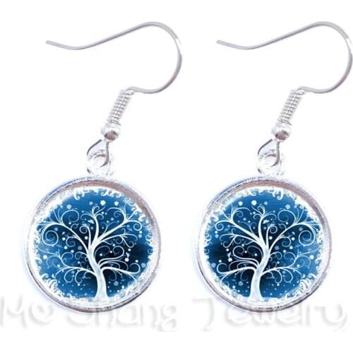 Cabala Earrings Tree of Life Glass Cabochon Drop Earrings Accessories For Women Jewelry Creative Gift For Her