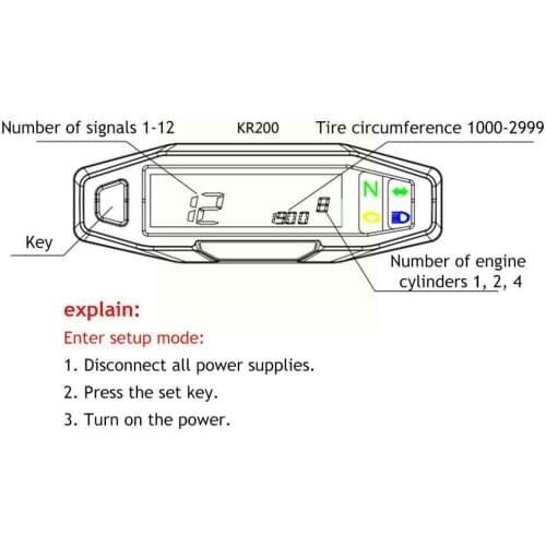 New Motorcycle LCD Speedometer Digital Odemeter 1200 12V Car Mini Gauge Boat UTV Fuel ATV Voltage For Motorbike Rpm