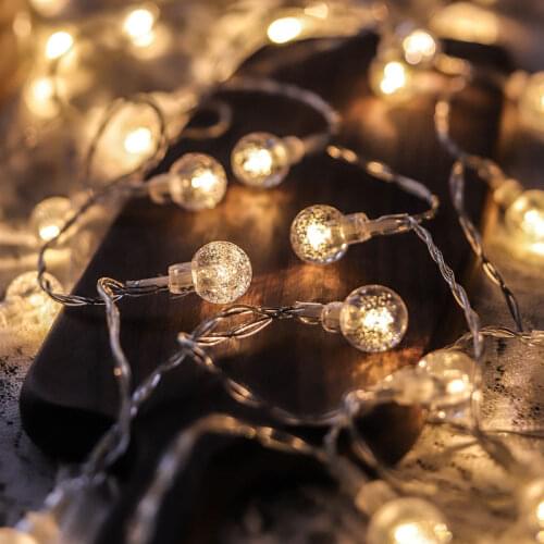 Led String Lights Fairy Bubble Ball Lamp Holiday Lighting Garland Battery USB Indoor For Christmas Wedding Festival Decoration