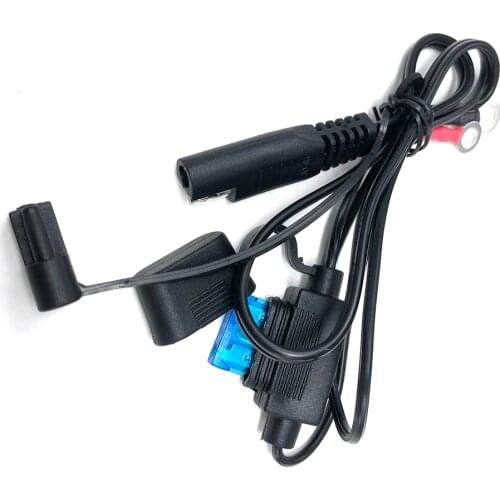 18AWG SAE Extension Connector Cable with Ring Terminal Battery Charger Quick Disconnect 15A Fuse Cord For Motorcycle Car Tractor