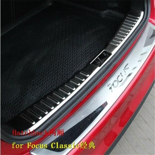 Stainless Steel Rear Bumper Protector Sill Trunk Tread Plate Trim for classic Ford Focus Hatchback 2009-2014 Car styling