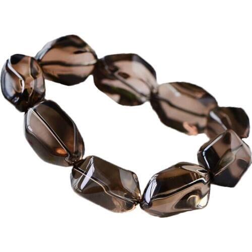 Womens Crystal Bracelets Bangles Brown Crystal Conformal Beads Bracelets Gift for Men Females Fine Crystal Jewelry