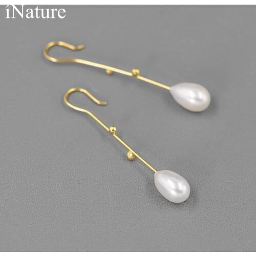 INATURE Sterling Silver AAA+ Quality Handpicked Freshwater Natural Pearl Earrings for Women