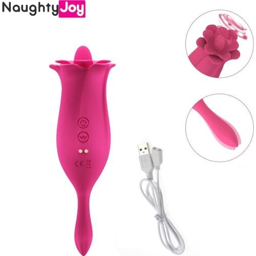 Rose Tongue Licking Vibrator sex Toys for women Oral Clitoris Stimulator G Spot Vagina Nipples Massager Female Imitate Goods