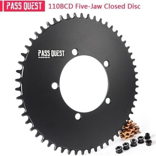 PASS QUEST 110BCD 5 Claw Closed Disc Round Road Bike Narrow Wide Chainring 42T 48T 54T 56T 58T Folding Bike Chainwheel