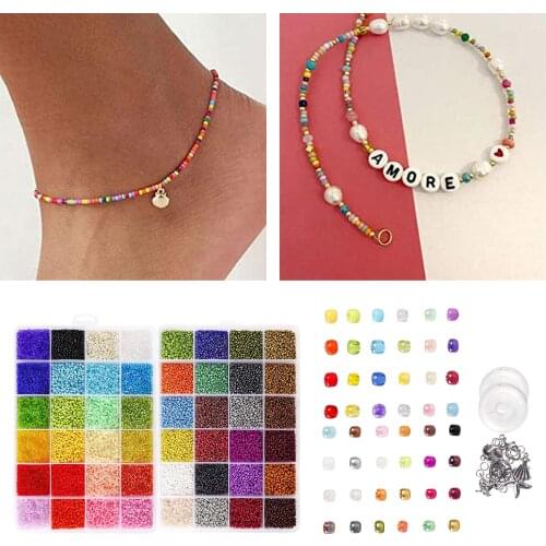 1Box Round Seed Beads Spacer Letter Bead for DIY Bracelets Bangles Jewelry Making Handmade Earring Finding Beading