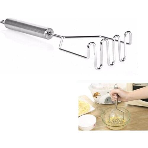 1Pcs Stainless Steel Wave Shape Potato Masher Multifunctional Kitchen Bar Potatoes Crusher Crushing Tool Press Mud Device Tool