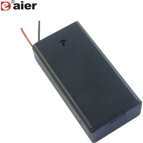 100PCS BH7-2003 3V 2 AAA Size Battery Holder With Cover And Switch Plastic Battery Storage Case