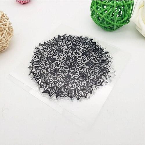 10x10cm Flowers Wreath Clear Stamps Transparent Seal Silicone Seal TPR Christmas Wedding Roller Stamps DIY Scrapbook Album Card