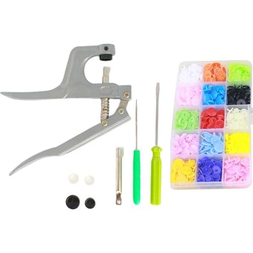 158pcs 15 Colors T3 T5 T8 Plastic Fastener Snap Plastic Buttons Resin Press Stud Cloth DIY Tool Kits with Snap Plier