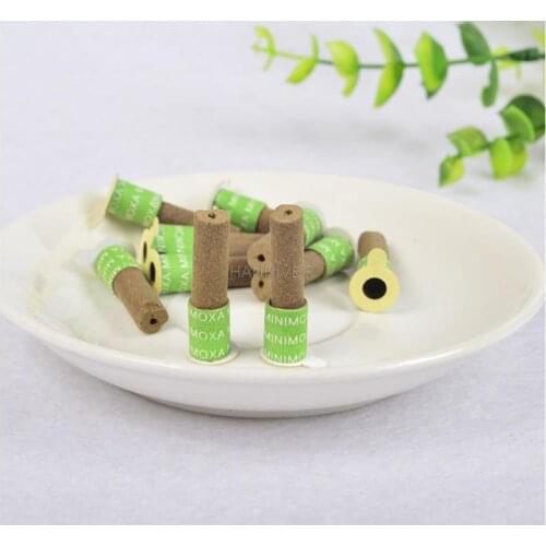 180pcs Mini Moxibustion Stickers Chinese Medicine Moxa Stick Moxas Therapy Acupuncture Foot Back Massager Warm Uterus Stomach