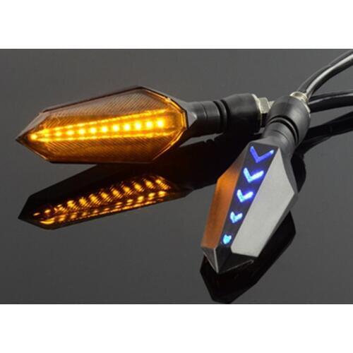 2x Motorcycle LED Turn Signals Indicator Light Flowing Sequential Amber Lamp Bendable Light 12v For Harley Honda Yamaha Suzuki