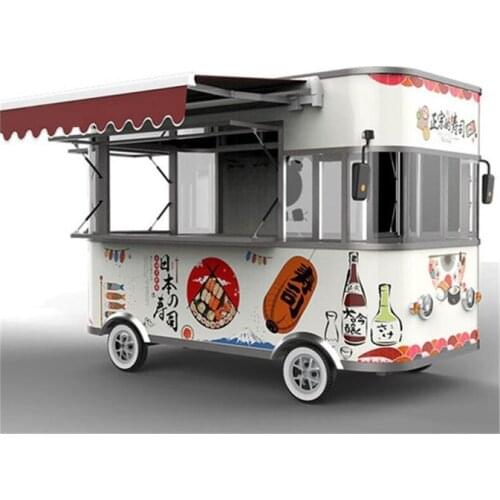 3.2M length street mobile fast food cart van electric food truck trailer