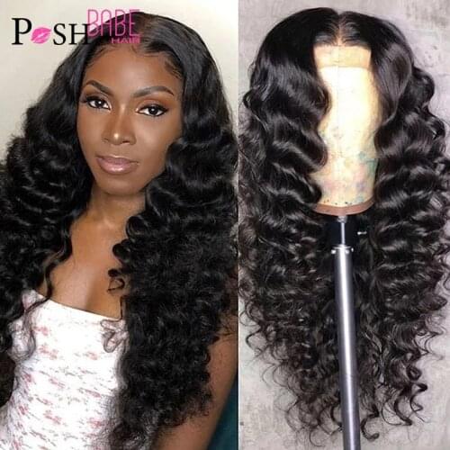30 Inch Loose Wave Lace Front Human Hair Wig 13x4 Lace Frontal Wigs Pre Plucked Remy Malaysian Loose Deep Wave Wig For Women