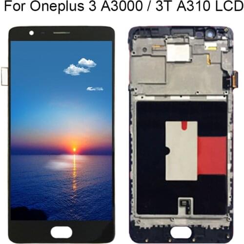 5.5''AMOLED For Oneplus 3T LCD Display Touch Screen with Frame LCD for OnePlus 3T Display Replacement For One plus A3010 A3000 3