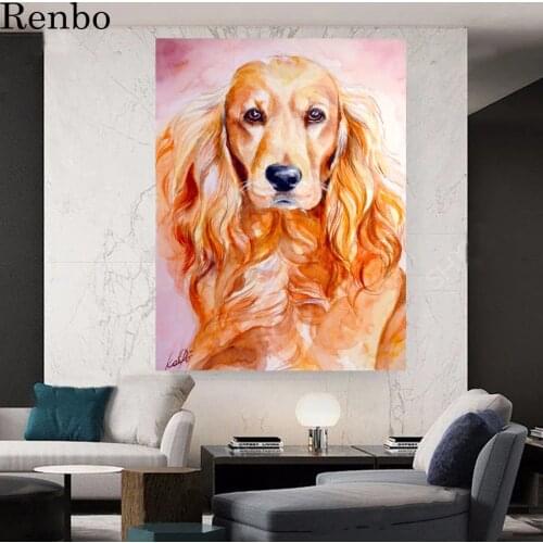 5d diy diamond painting English Cocker Spaniel full square round drill diamond embroidery girl flower Needlework Cute pet decor