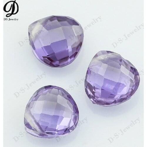 8.5x8.5mm Synthetic Purple Corundum Faceted Gems Alexandrite Color Double Checkerboard Stone Prices