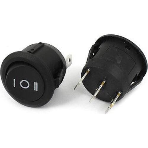 AC 250V/6A 125V/10A 3 Pin SPDT ON/OFF/ON 3 Position Boat Rocker Switch 2 Pcs