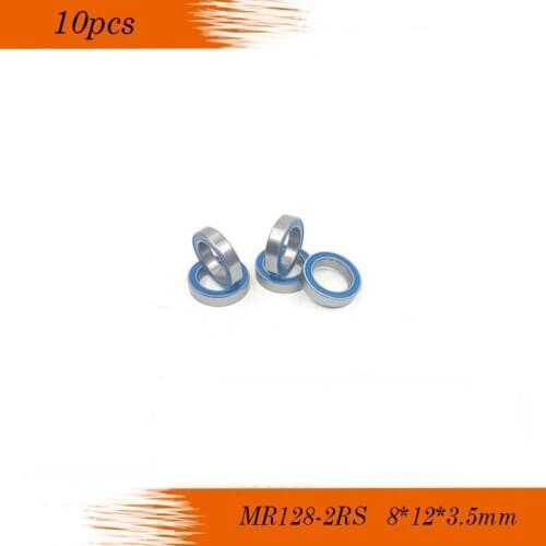 Free shipping 10PCS MR128-2RS ABEC-5 deep groove ball bearing MR128 2RS 8*12*3.5mm blue cover ball bearings