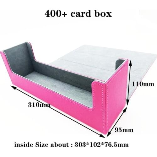 Large capacity side opening 400+ Card Box Capacity Pink Card Case Container Collection For Board Game Sleeve Holder Box