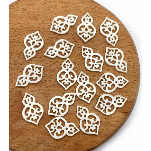 2Pcs/pack Natural Freshwater Pearl Shell Loose Beads Guard Shape White Color 16x25mm Size DIY for Making Necklace Earrings