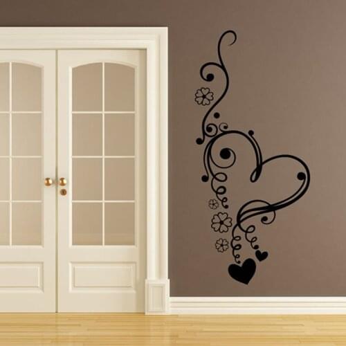 Heart Shape Flower Wall Stickers Home Decor Vinyl Art Wall Decor Removable Waterproof Wall Decal Room Decoration