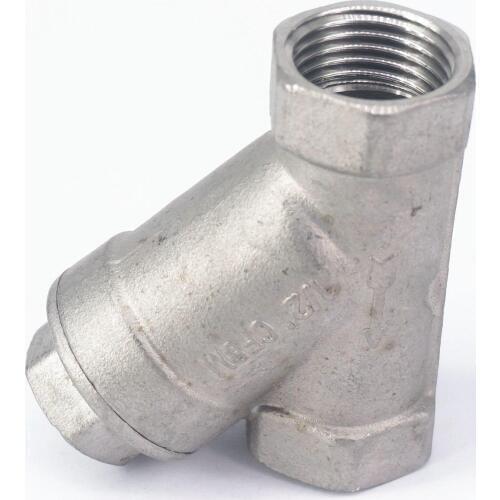 DN15 1/2" BSP Female Thread 304 Stainless Steel Inline Y Filter Strainer 229 PSI