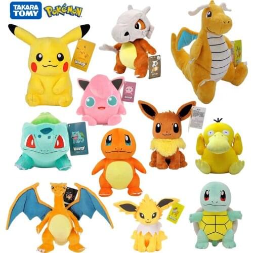26Styles Genuine Pokemon Plush High Quality Pet Pikachu Eevee Psyduck Charmander Bulbasaur Anime Figure Model Children Toy Gift