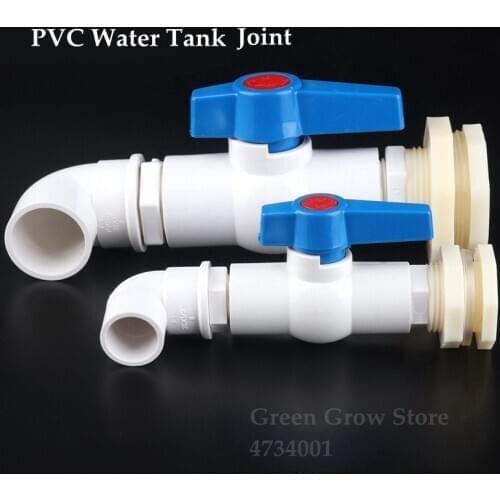 20 25 32 mm 1 / 2 "~ 1" PVC water tank joint water pool fish tank joint DIY combination suit water tank ABS inlet and outlet