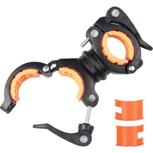 Bike Handlebar Light Mount Clamp Clip Front Lamp Bracket Flashlight Holder Mountain Cycling Accessories Can Be 360 Rotation