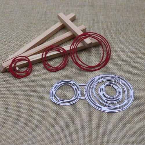 3pcs Irregular Circle Metal Cutting Dies Stencil Template For DIY Scrapbooking Embossing Paper Cards Album Making Craft Die Cut