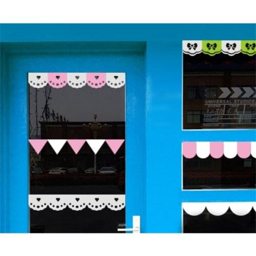 Store Shop window wall decoration wall sticker glass window door waist border lase strip stickers Decorated Top corner