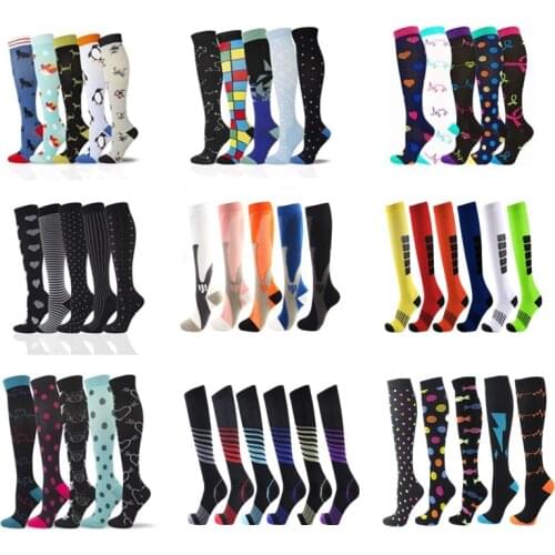 Multi Pairs/Lot Compression Socks Varicose Veins Men Women Outdoor Sports Socks Best Graduated Soccer Stockings For Athelete