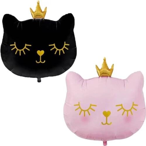 New Crown Cat Aluminum Film Balloon Children Girls Birthday Party Valentines Day Decoration Photographic Props