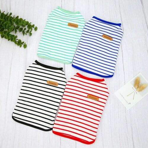 New Stripe Pet Dog Vest Summer Dogs Shirt Cotton Puppy Tshirt for Chihuahua Small Dogs Clothing Pet Costume Ropa Para Perro