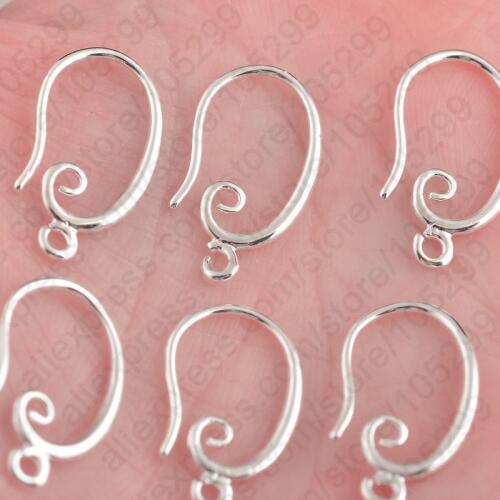 Wholesale 50pcs 925 Sterling Silver Hook Earring Earwire DIY Jewelry Finding Accessories