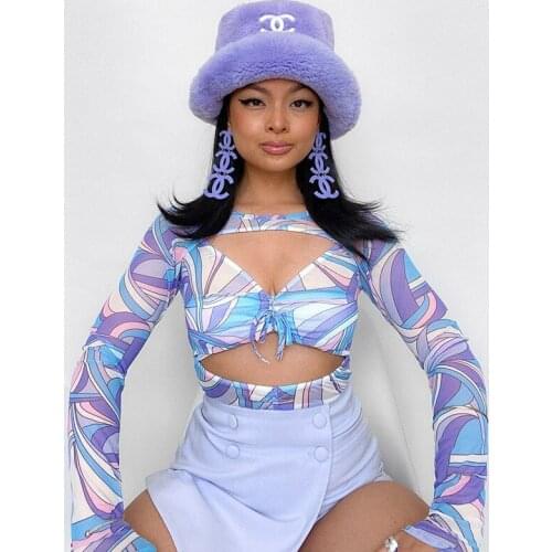 Autumn Womens Long-sleeved T-shirt New Round Neck Pullover Printing Long-sleeved Fashion Casual Drawstring Womens Top