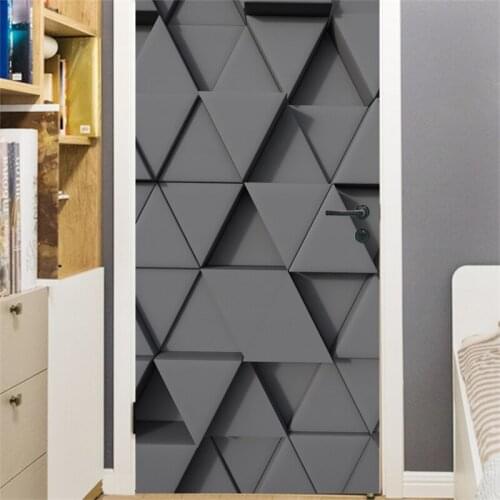 Scenery Wood Grain Door Sticker Vinyl Adhesive Waterproof Removable Wallpaper Poster Room Decoration Mural Decals adesivo porta