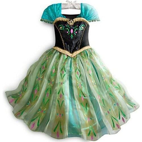 Dresses for Girls Queen Elsa Dress Princess Cosplay Costumes Birthday Party Dress Clothing Vestidos Little Girl Clothes Set