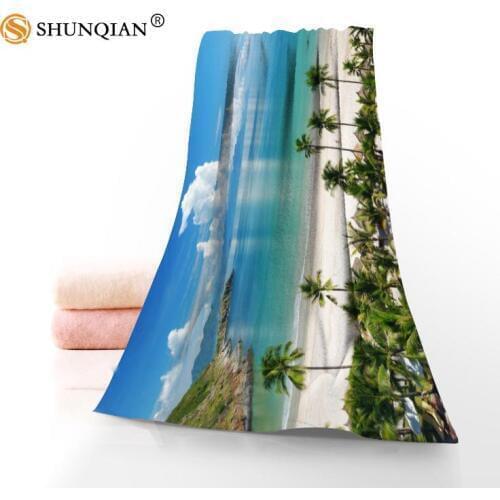 Custom ocean landscape Towels Microfiber Fabric Popular Face Towel/Bath Towel Size Print your picture