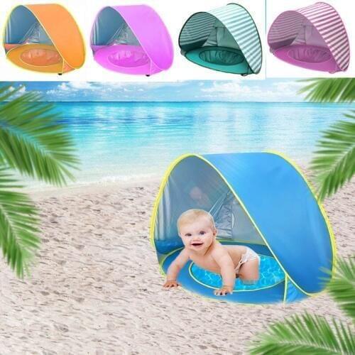 Portable childrens beach tent!Pop up Automatic free build kids' beach tent pool baby UV50+ protection 120X70X80CM