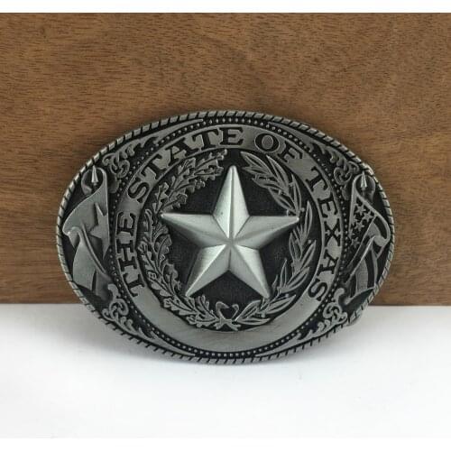 BuckleClub retro state of TEXAS belt buckle western jeans gift belt buckle FP-03714-1 PEWTER FINISH for men drop shipping