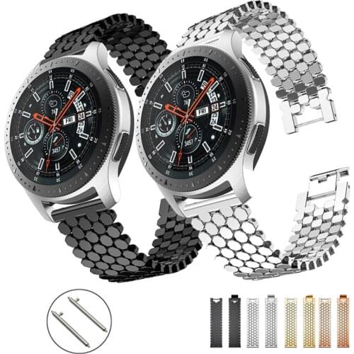 22mm Stainless Steel Watch band Strap For Amazfit GTR 47mm Pace Stratos Samsung Gear S3 Galaxy Watch 46mm Band Bracelet Link
