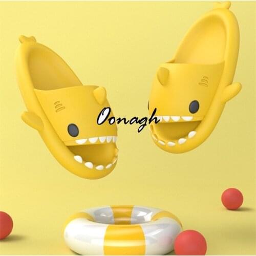 Funny Children Parent Adult Slippers Cute Shark-shaped Home Non-slip Boys Kids Slippers Toddler Girls Shoes Pink Beach Shoes
