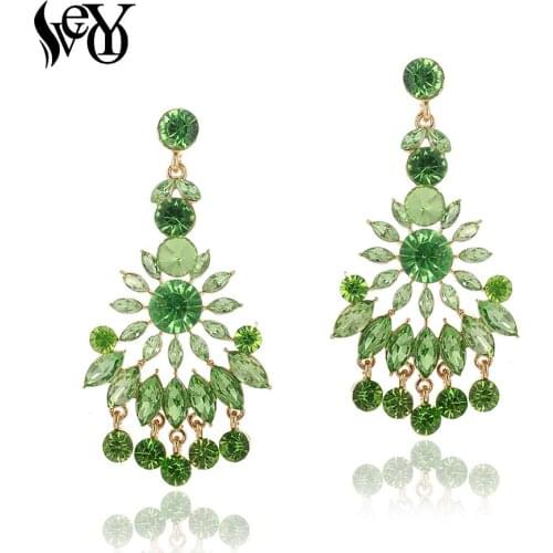 VEYO Luxury Rhinestone Crystal Earings Elegant Tassels Bride Dangle Earrings Fashion Jewelry for Woman New Gift