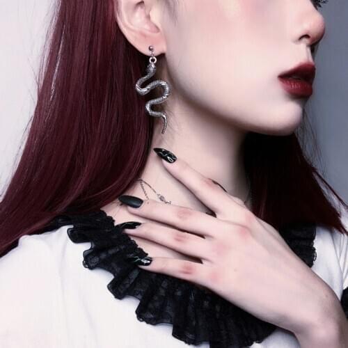 Vintage Crazy Twisted Snake Drop Earrings Exaggerated Silver Color Alloy Statement Dangle Earrings for Women Party Jewelry Gift