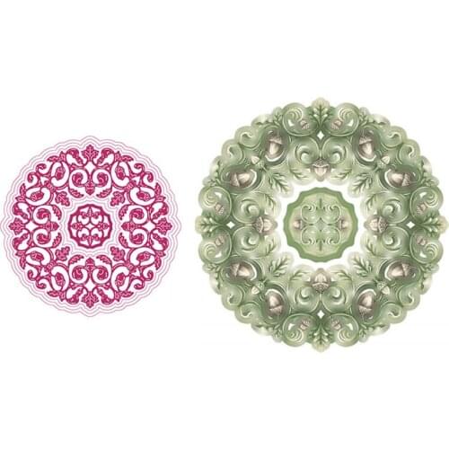 Vintage Round Pattern Background Cutting Dies Scrapbook Diary Decoration Stencil Embossing Template DIY Greeting Card Handmade