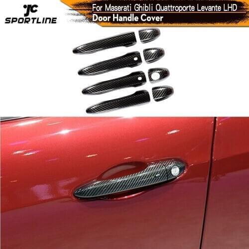 High Quality 100% Real Carbon Fiber Auto Door Handle Cover Trims for Maserati Ghibli Quattroporte Levante LHD